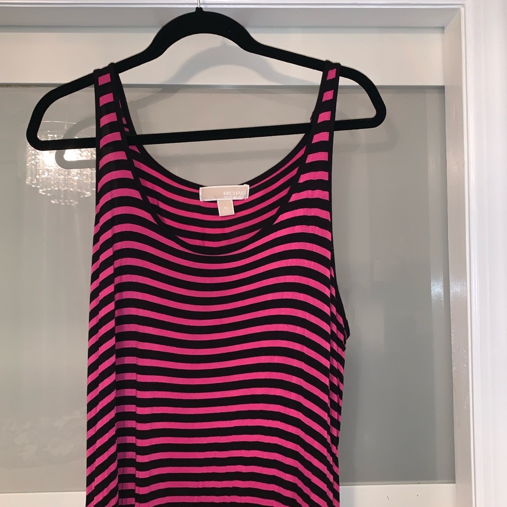 Michael Kors Pink/Black Asymmetrical Hem Dress - Picture 3 of 8